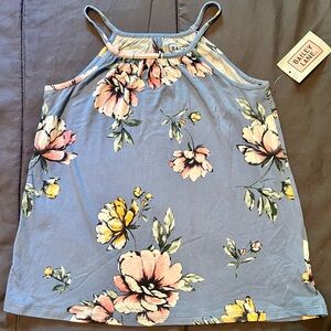 New with Tags Girls Bailey Lane Blue Floral Tank Top size Medium (8-10)